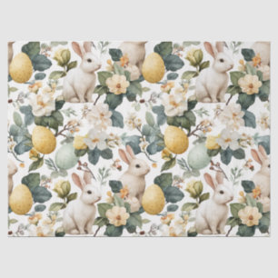 Vintage Easter Bunny Floral (7) Tissue Paper