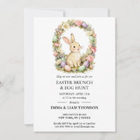 Vintage Easter Bunny Floral Wreath