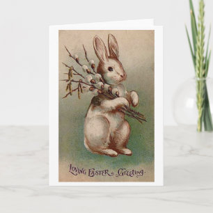 Vintage Easter Bunny Greeting Card
