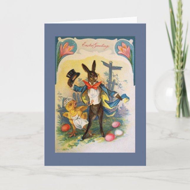 Vintage Easter Bunny Greeting Card (Front)