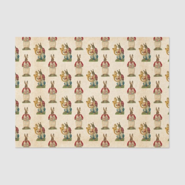 Vintage Easter Bunny Holiday party tissue Paper (Front)