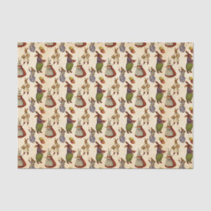 Vintage Easter bunny Holiday party tissue tiled Paper
