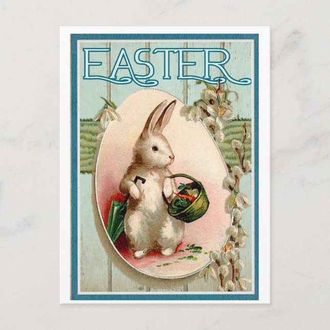 Vintage Easter Bunny Holiday Postcard (Front)