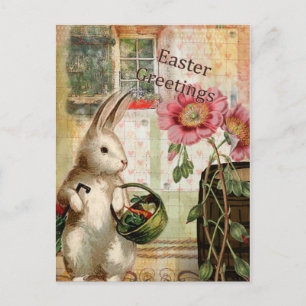 Vintage Easter Bunny Holiday Postcard