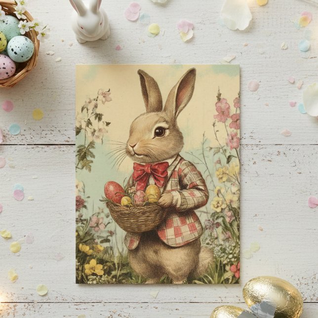 Vintage Easter Bunny In Jacket Postcard (Creator Uploaded)