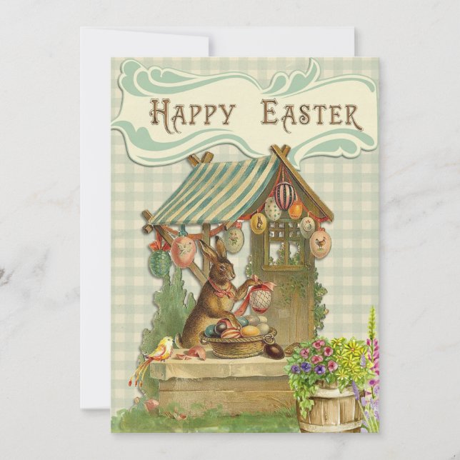 Vintage Easter Bunny Invitation (Front)