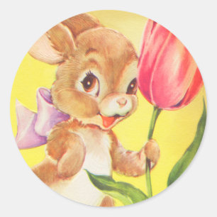 Vintage Easter Bunny Kid Stickers