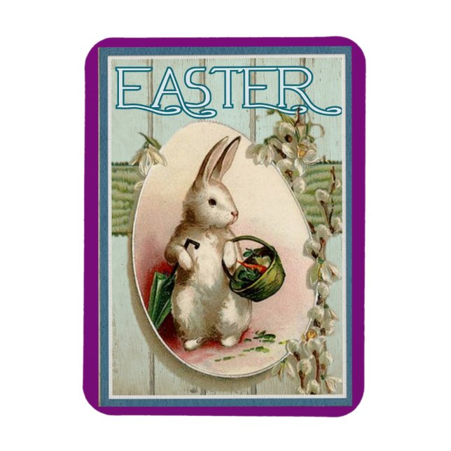 Vintage Easter Bunny Magnet (Vertical)