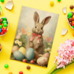 Vintage Easter Bunny  Postcard<br><div class="desc">This design was created through digital art. It may be personalised by clicking the customise button and changing the colour, adding a name, initials or your favourite words. Contact me at colorflowcreations@gmail.com if you with to have this design on another product. See more of my creations or follow me at...</div>