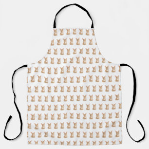 Vintage Easter Bunny Rabbit Egg Watercolor Apron