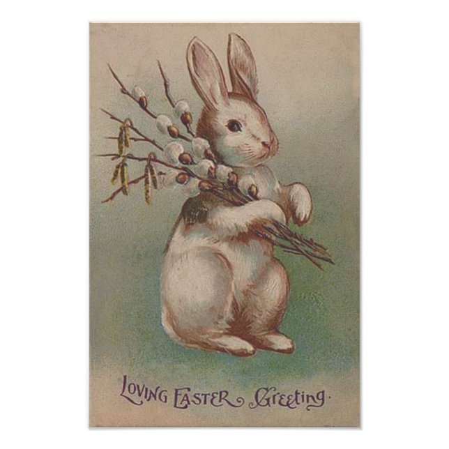 Vintage Easter Bunny Rabbit Photo Print (Front)