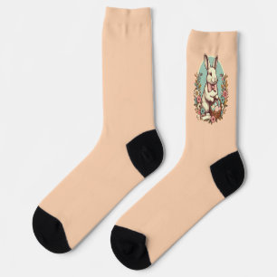 Vintage Easter bunny Socks