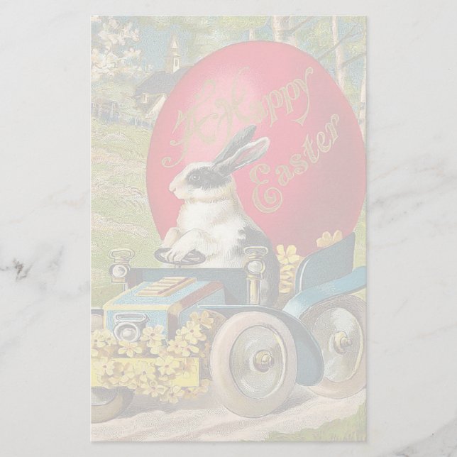 Vintage Easter Bunny Stationery (Front)