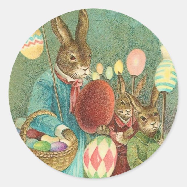 Vintage Easter Bunny Stickers (Front)