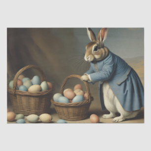 Vintage Easter Bunny With basket and Eggs v1 Tissue Paper