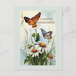 Vintage Easter Butterflies Post Card
