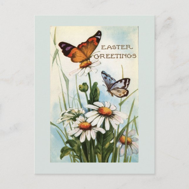 Vintage Easter Butterflies Post Card (Front)