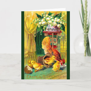 Vintage Easter Card - Easter Chickens