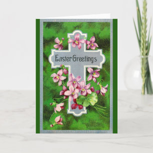 Vintage Easter Card - Easter Cross