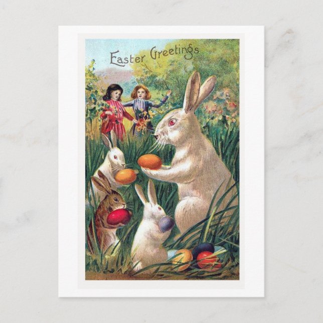 Vintage Easter Card Reproduction Postcard, (Front)