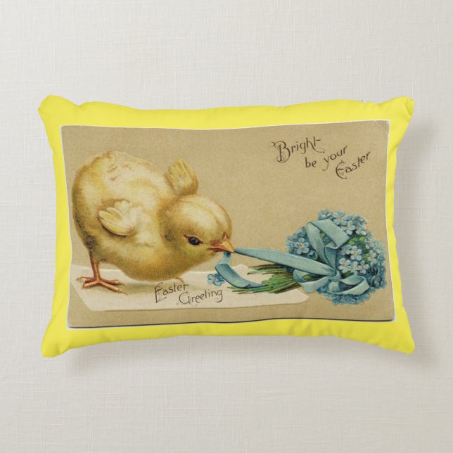 Vintage Easter Chick Decorative Cushion (Front)