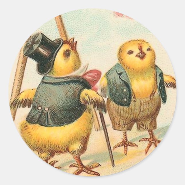 Vintage Easter Chick Stickers (Front)