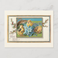 Vintage Easter Chicks and Forget-Me-Nots