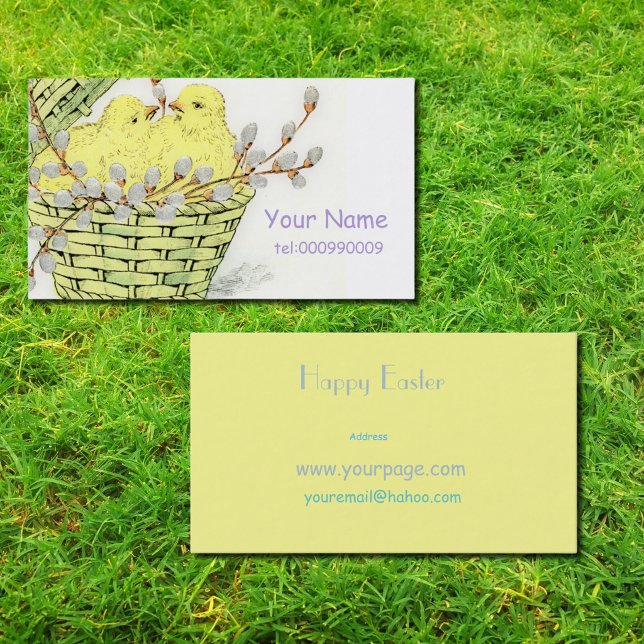 Vintage Easter Chicks Business Card (Creator Uploaded)
