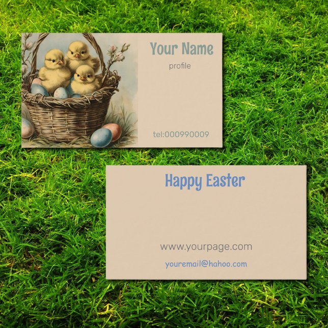 Vintage Easter Chicks Business Card (Creator Uploaded)