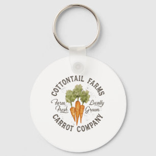 Vintage Easter Cottontail Farm Carrot Company East Key Ring
