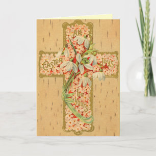 Vintage Easter Cross Holiday Card