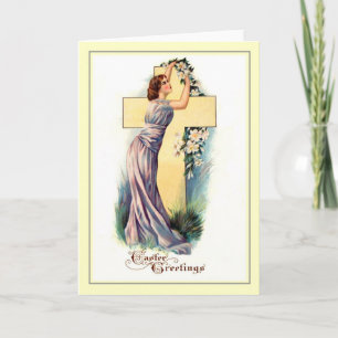 Vintage Easter Cross Holiday Card