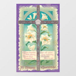 Vintage Easter Cross Window Cling