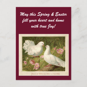 Vintage Easter Doves Holiday Postcard