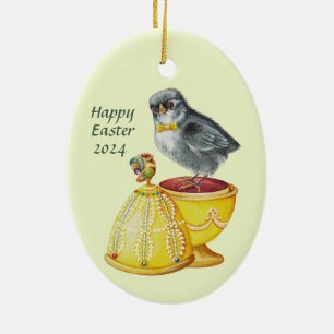 VINTAGE ~ EASTER EGG 2024 ~ Multicoloured ~ Ceramic Ornament