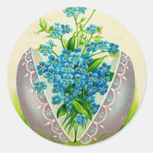 Vintage Easter Egg Best Easter Wishes Greeting Classic Round Sticker