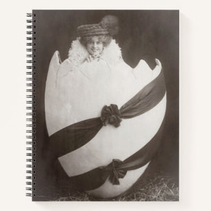 Vintage Easter Egg Lady Notebook