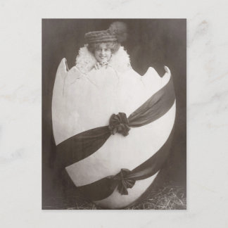 Vintage Easter Egg Lady Postcard