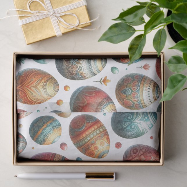Vintage Easter Egg Pattern Holiday  Tissue Paper (Gift)