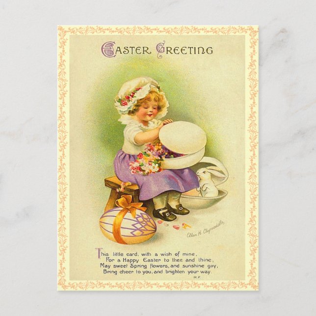 Vintage Easter Egg Postcard (Front)