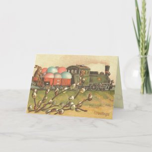 Vintage Easter Egg Train Card