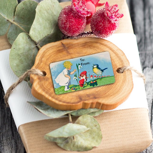 Vintage Easter Elves Eggs Gift Tag (Creator Uploaded)