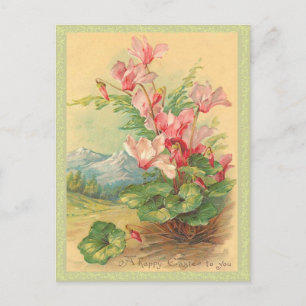 Vintage Easter Floral Holiday Postcard