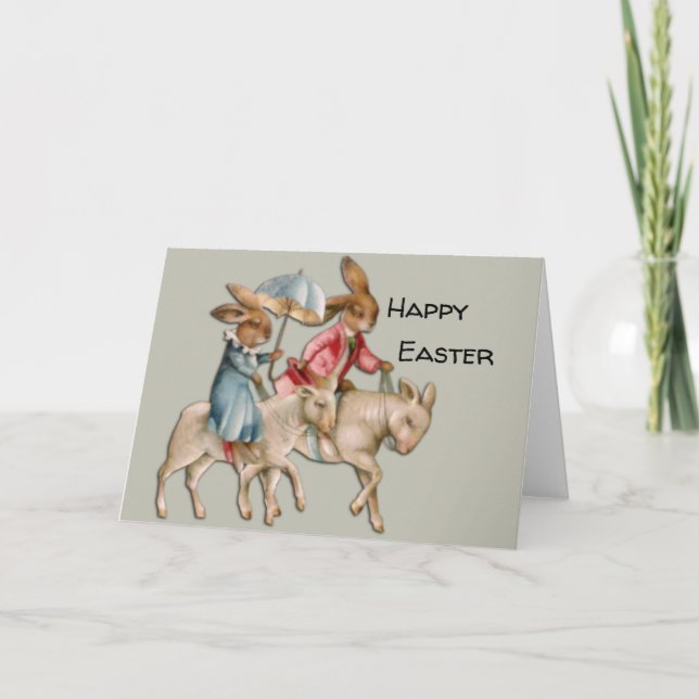 Vintage Easter Folded Greeting Card (Front)