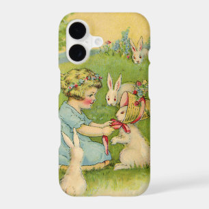 Vintage Easter, Girl Bonnet on Bunny Rabbit