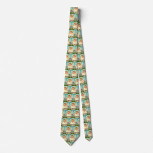 Vintage Easter Girl in Egg on Purple Flowers, ZSSG Tie
