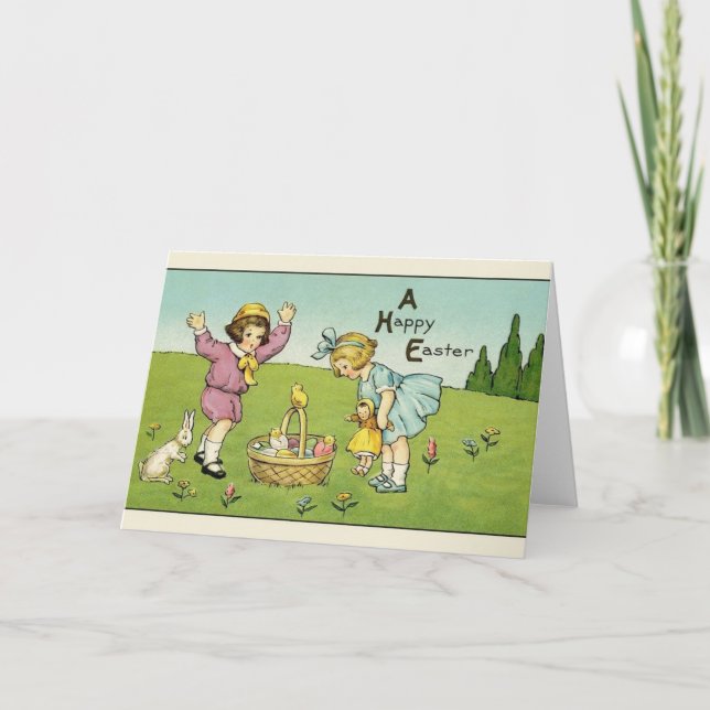 Vintage Easter Greeting Card (Front)