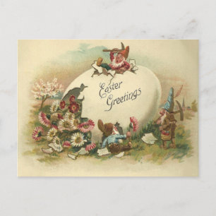 Vintage Easter Greetings Holiday Postcard