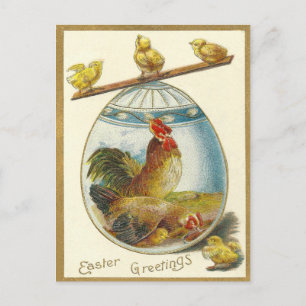 Vintage Easter Greetings Holiday Postcard