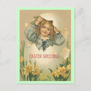 Vintage Easter Greetings Post Card
